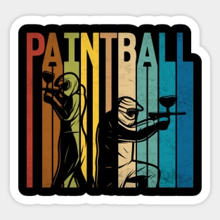 Distressed Retro Paintball Cool paintball players Sticker